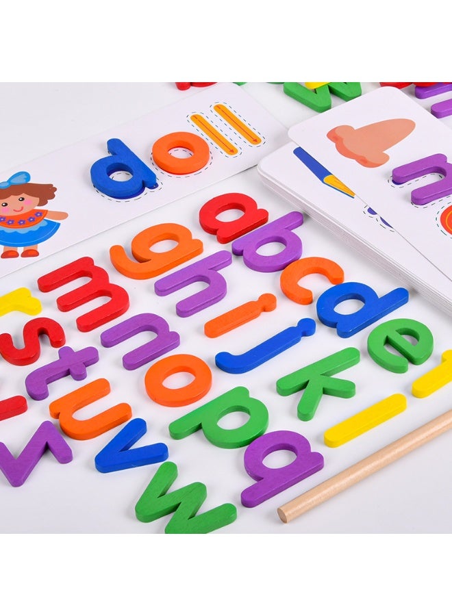 كابسترو لعبة تهجئة الكلمات الأبجدية الخشبية من كابسترو للأطفال - مجموعة بطاقات مطابقة الحروف وبناء الكلمات | لعبة تعليمية للقراءة المبكرة والصوتيات والتعلم المعرفي لأطفال ما قبل المدرسة - Image 5